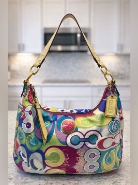 Coach Poppy Groovy Tote Multicolor Graphic Print F19438 - Project Bag